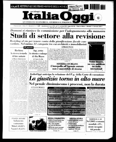 Italia oggi : quotidiano di economia finanza e politica